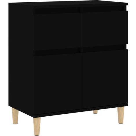 Buffet Commode Armoire Luxueux, pour Salon Chambre Entrée Cuisine, Noir 60x35x70 cm Bois d'ingénierie OIB1722E - Noir