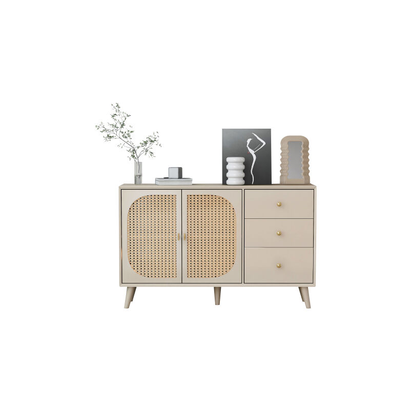 Buffet Commode Meuble de rangement Buffet tv avec portes et tiroirs Buffet avec grand espace de rangement Offwhite Largeur 120 cm