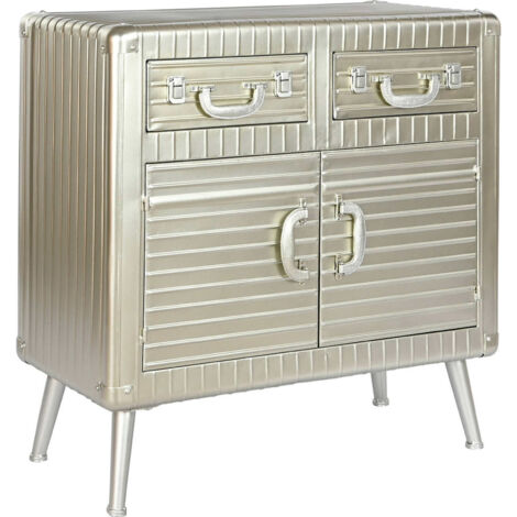 Buffet contemporain argenté pour élégance moderne - Argenté métallique lustré moderne