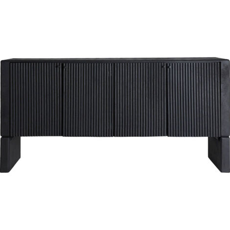 Buffet contemporain en bois de manguier noir élégant et raffiné - Noir bois de manguier profond