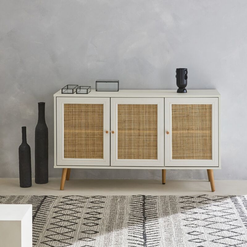 Credenza In Cannage 3 Ante, 120cm