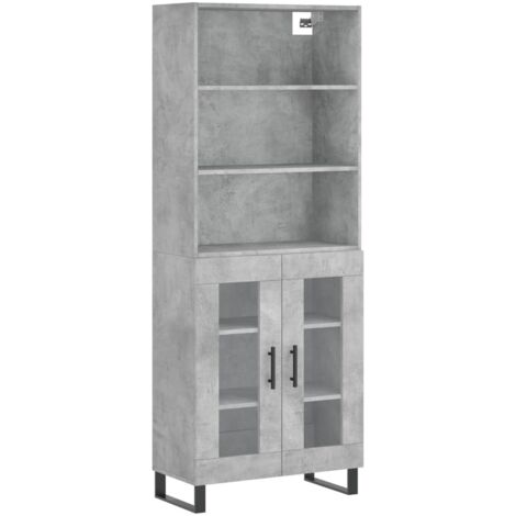Buffet credenza cassettiera armadio mobile contenitore organizer cucina soggiorno salotto alto 695 x 34 x 180 cm legno ingegnerizzato grigio 020034620