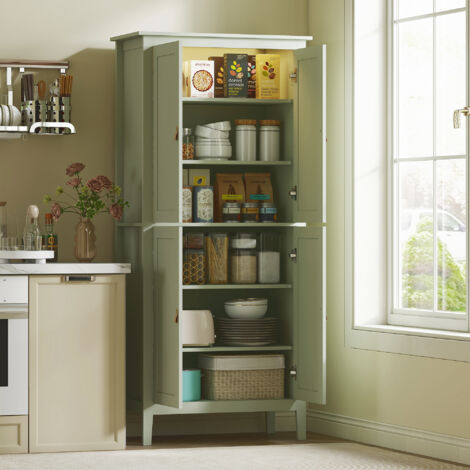 Buffet cuisine. meuble cuisine rangement haut avec LED réglable et détecteur de mouvement. 80 x 40 x 176.5 cm. vert