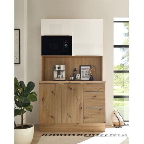 Buffet da cucina Marleen Premium 120 cm Bianco Artigianale Rovere Respecta