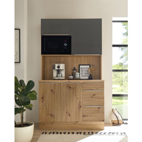 Buffet da cucina Marleen Premium 120 cm Grigio Artisan Rovere Respecta