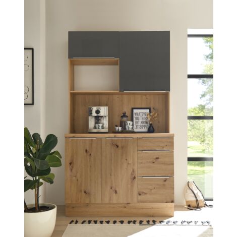 Buffet da cucina Marleen Premium 120 cm Grigio Artisan Rovere Respecta