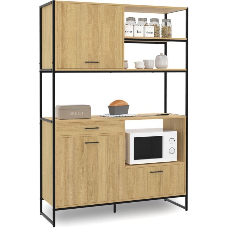 Buffet de cuisine 120 CM DETROIT meuble 3 portes + 1 tiroir design industriel