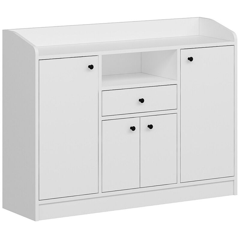 Vente-unique - Buffet de cuisine avec 4 portes, 1 tiroir et 1 niche - Blanc - mizota