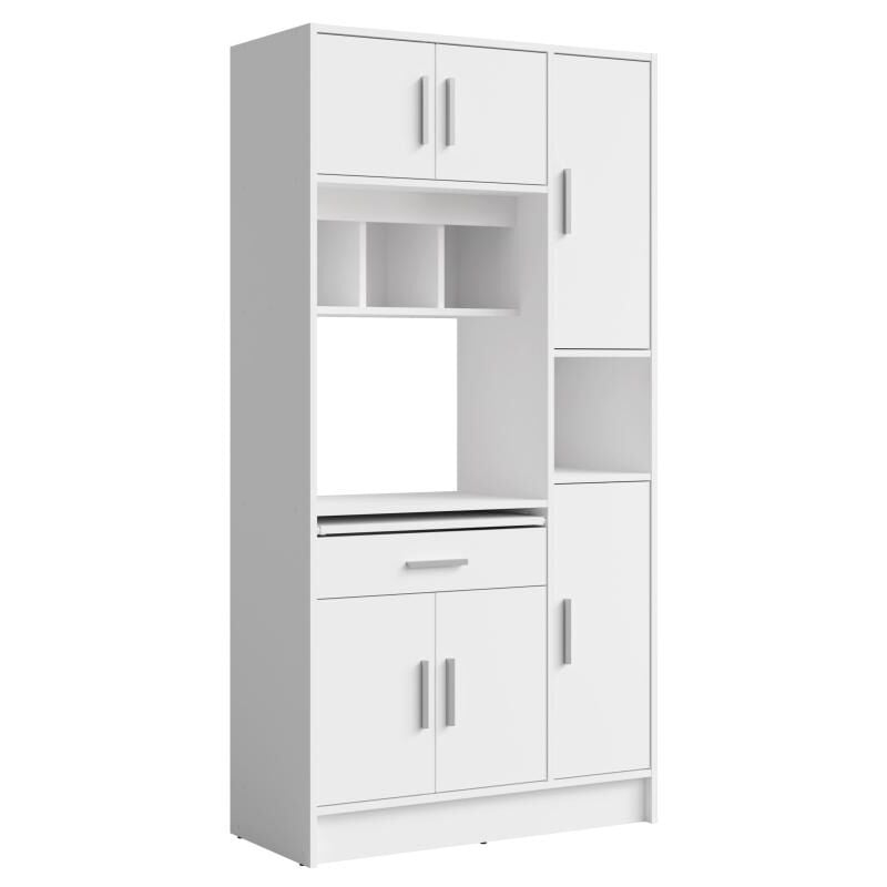 Vente-unique - Buffet de cuisine avec 6 portes et 1 tiroir - Blanc - mady ii