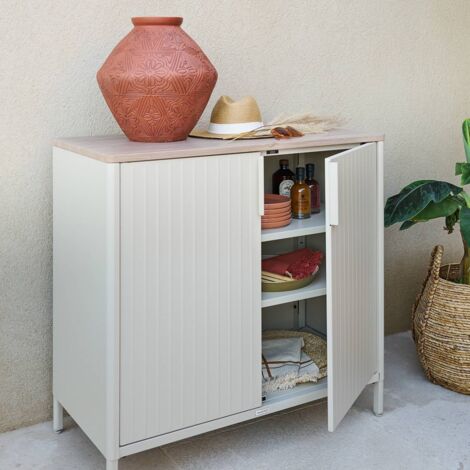 Buffet de jardin Ironia en acier galvanisé argile et lin - Hespéride