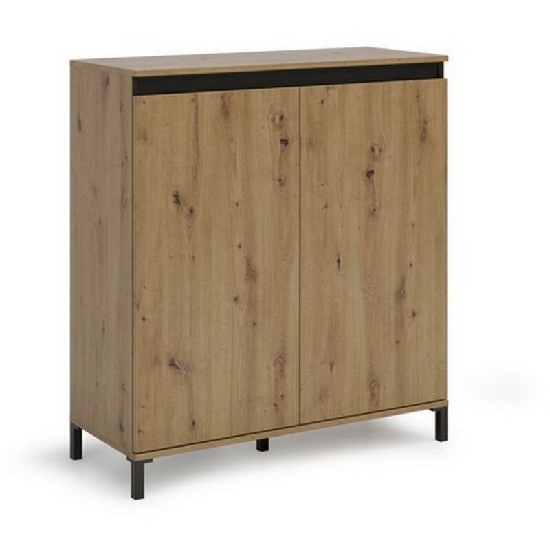 Armoire à Usages Multiples Génie, Panneau Aggloméré Mélaminé, Chêne, 100x110x40 cm