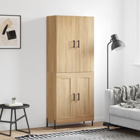 Buffet de Salon,Buffet Commode industriel haut Chêne sonoma 69,5x34x180 cm Bois d'ingénierie -QS44256