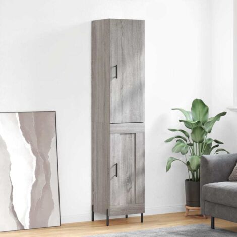 Buffet de Salon,Buffet Commode industriel haut Sonoma gris 34,5x34x180 cm Bois d'ingénierie -QS82539