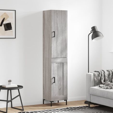 Buffet de Salon,Buffet Commode industriel haut Sonoma gris 34,5x34x180 cm Bois d'ingénierie -QS93556