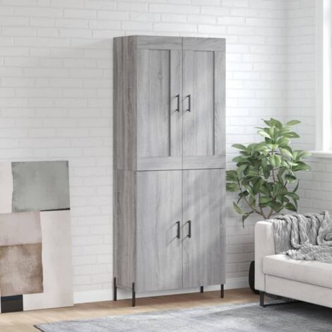 Buffet de Salon,Buffet Commode industriel haut Sonoma gris 69,5x34x180 cm Bois d'ingénierie -QS20997