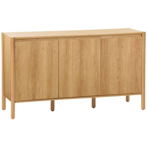 Buffet décor bois 3 portes naturel  - 140 x 42 x 78.5 cm - Harmony