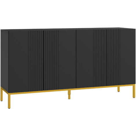 Buffet design 4 portes ORAYA noir et doré