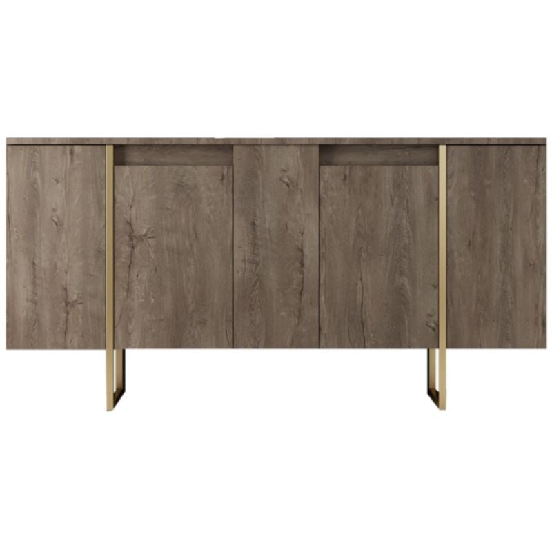 Concept-usine - luxor - Buffet design bois et or 160 cm - 4 portes