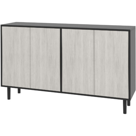 Buffet design contemporain - 4 portes, 2 étagères