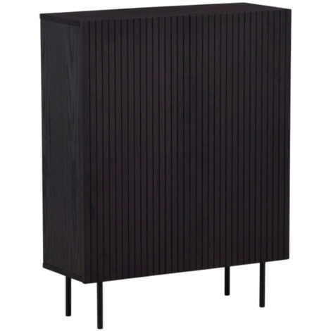 Buffet Design Nervuré "Bjorkon" 103cm Noir