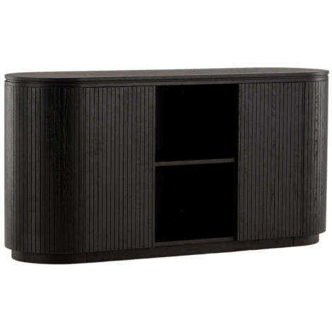 Buffet Design Nervuré "Fjallbacka" 160cm Noir