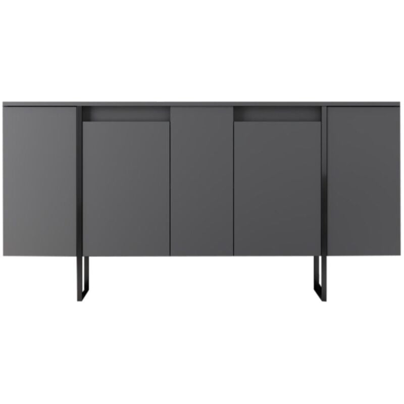 Boras - Buffet design noir 4 portes