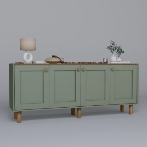 Buffet en bois "Bohem" - 180 x 40 x 75 cm - Vert