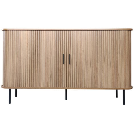 CONCEPT-USINE Buffet en bois cannelé à portes coulissantes 140cm SEMARANG
