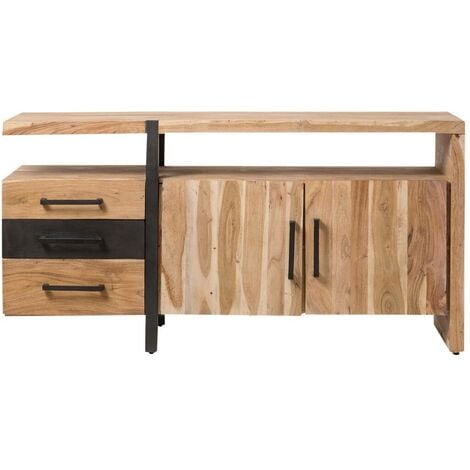Buffet en bois d'acacia Praia - Noir