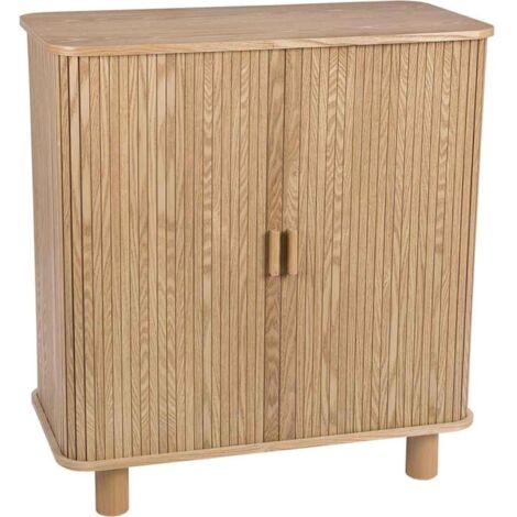 Buffet en bois de fresno et pin avec portes coulissantes - bois naturel clair verni