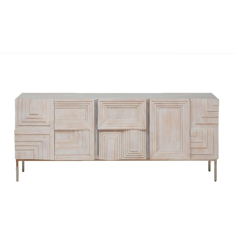 Buffet en bois de manguier blanchi Tristan
