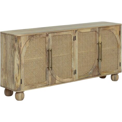 Buffet en bois de manguier et cannage Thora