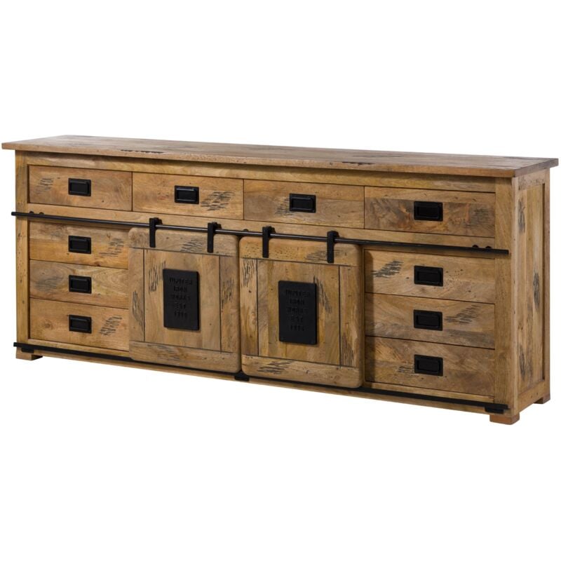 Buffet en bois de manguier naturel laqué railway 192