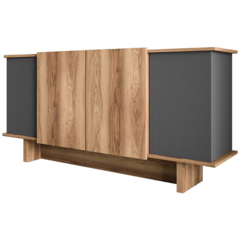 Buffet en bois "Diana" - 180 x 40 x 81 cm - Gris anthracite