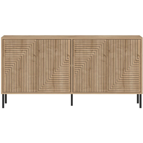 Buffet en bois "Evolet" - 150 x 36 x 75 cm - Beige