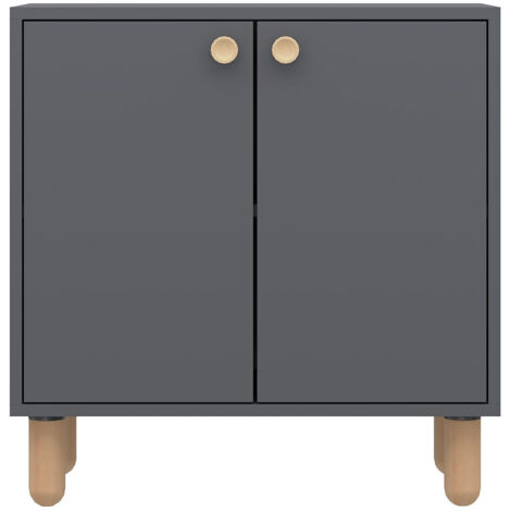 Buffet en bois "Lina" - 72 x 36 x 73 cm - Gris anthracite