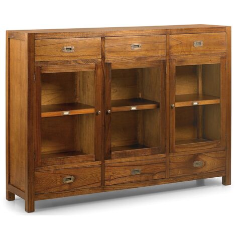 Buffet en bois massif de Mindy 3 portes 6 tiroirs Orka 160cm