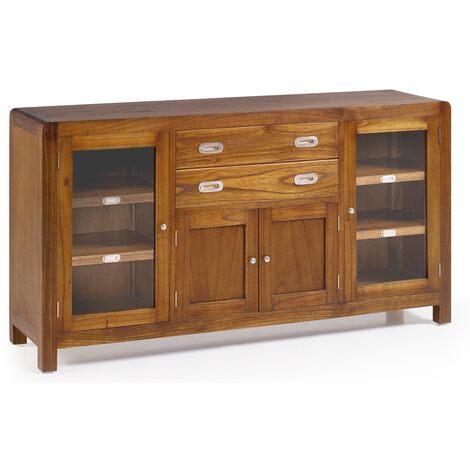 Buffet en bois massif de Mindy marron SOKY 150cm - 4 portes et 2 tiroirs