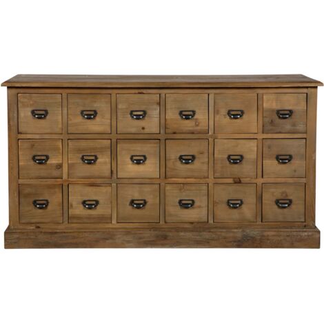 Buffet en bois recyclé 18 tiroirs - Miramas