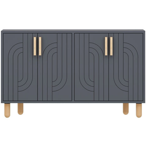 Buffet en bois "Rodney" - 120 x 30 x 74 cm - Gris anthracite