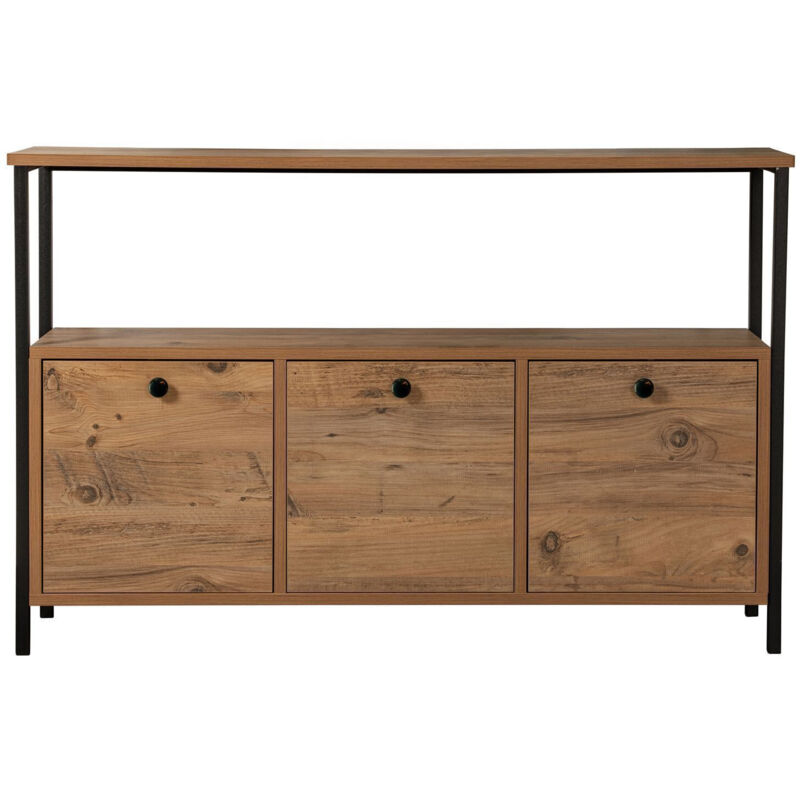Console en bois [ ]Solace[ ] - 120 x 29 x 77 cm - Pin atlantique Noir