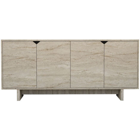 Buffet en bois "Turan" - 180 x 40 x 81 cm - Travertin