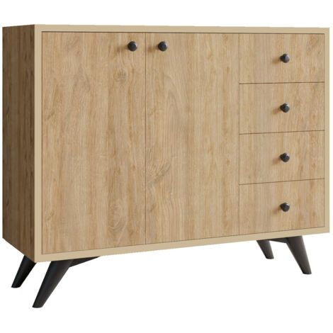 Buffet en bois "Waga" - 100 x 35 x 82 cm - Marron