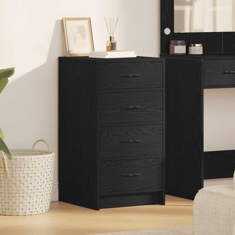 Buffet Chêne Noir 40x41x75 cm Bois d ingénierie