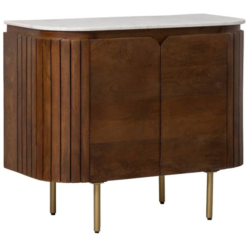 Buffet en marbre et bois de manguier Sienne
