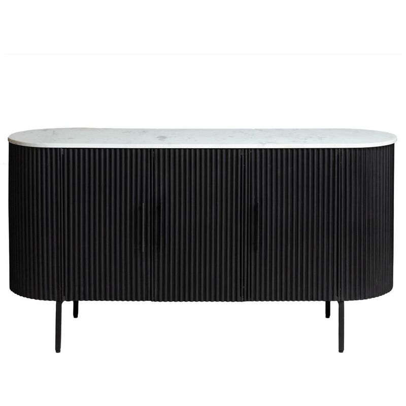 Buffet en métal et marbre blanc Mona