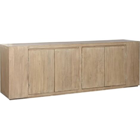Buffet en orme massif style minimaliste pour salon épuré - orme naturel clair patiné