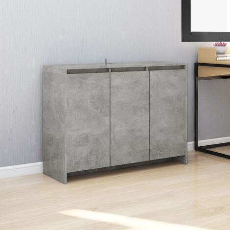 Buffet, Enfilade, Armoire de cuisine gris béton 102x33x75 cm aggloméré pwfn49934 DESIGN IN