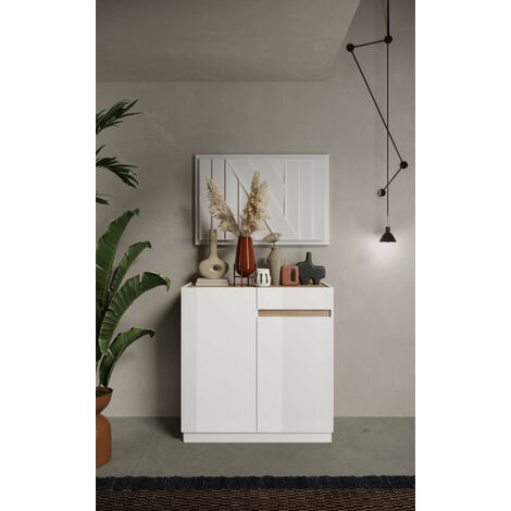 Buffet FANTASY Blanc laqué/chêne Cadiz 105 x 107 cm