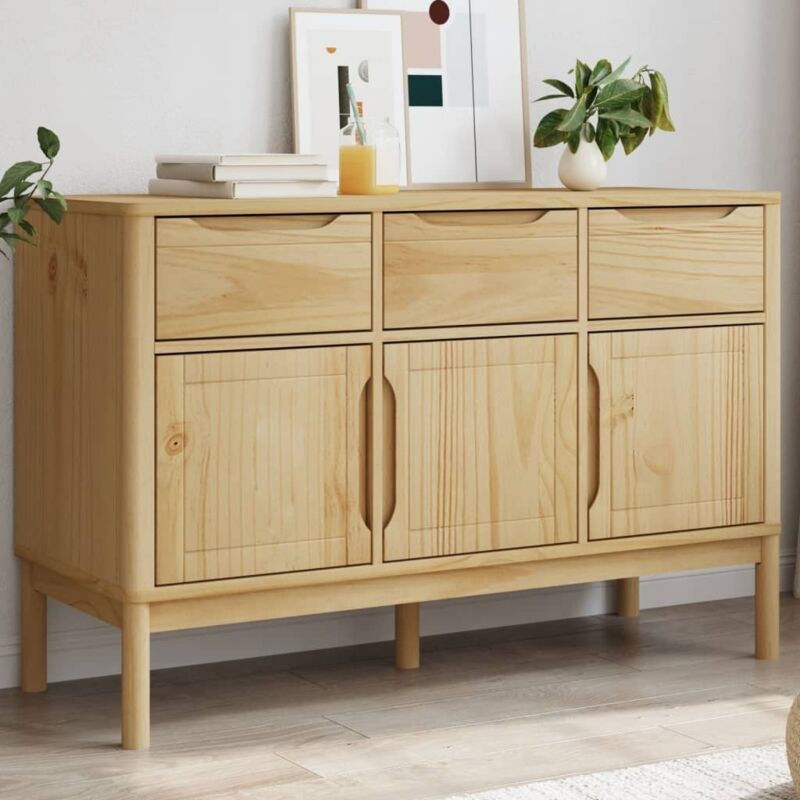 vidaXL Dressoir FLORO 114x43x74 cm massief grenenhout wasbruin374023